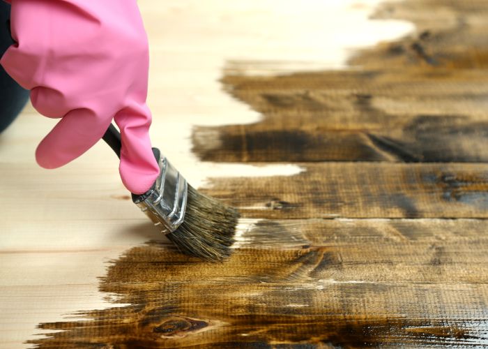 dark outdoor deck stain at Kansas City property